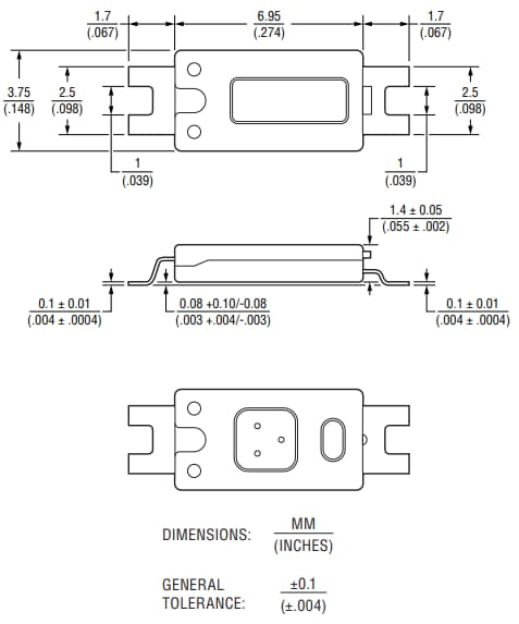 机械图纸 - Bourns AD和SD小型热熔断路器器件